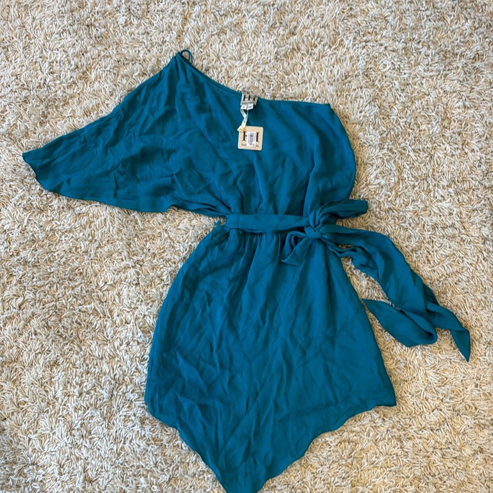 Haute Hippie one shoulder mini dress